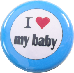 I love Baby Button blau - zum Schließen ins Bild klicken